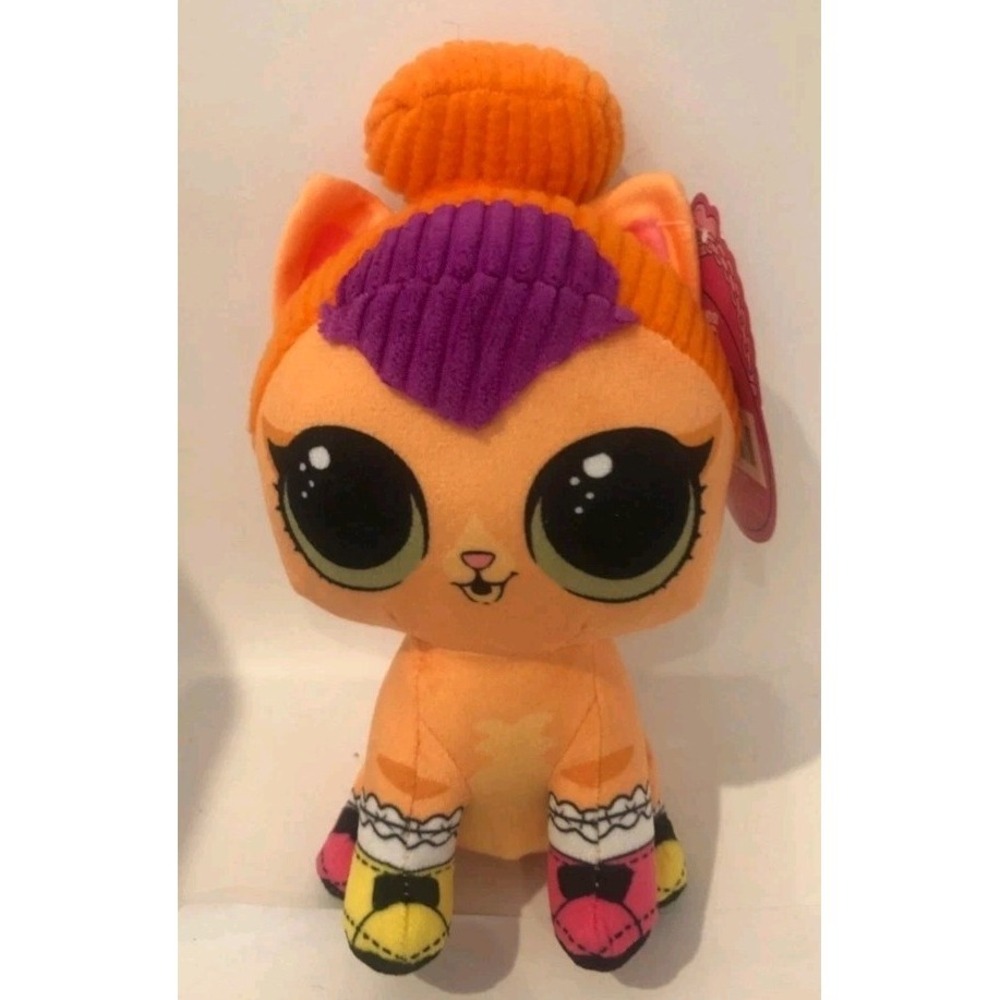 LOL Surprise Pets Neon Kitty Plush, 8", Orange, Children's, Stuffed Animals, GUC